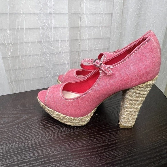 American Rag Women’s 8.5 kaliPlatform Peep Toe Heels Ankle Strap Retro Pinup - Picture 4 of 7